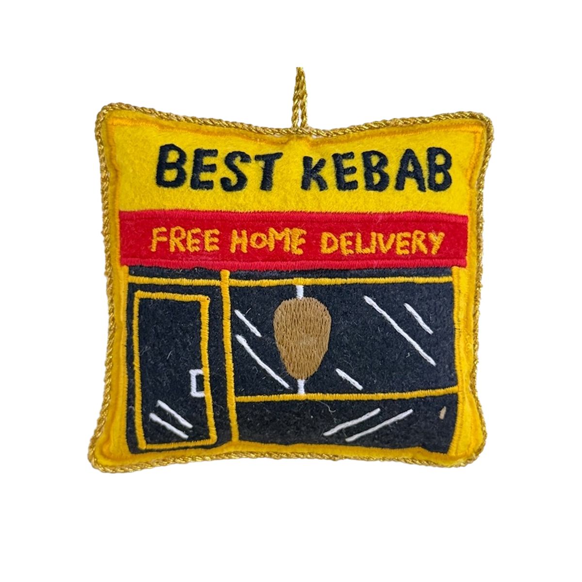Takeaway Shop Embroidered Decoration, Kebab