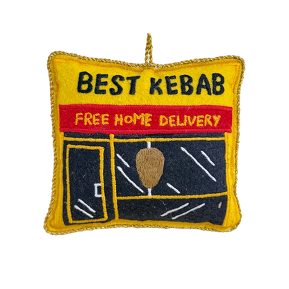 Takeaway Shop Embroidered Decoration, Kebab