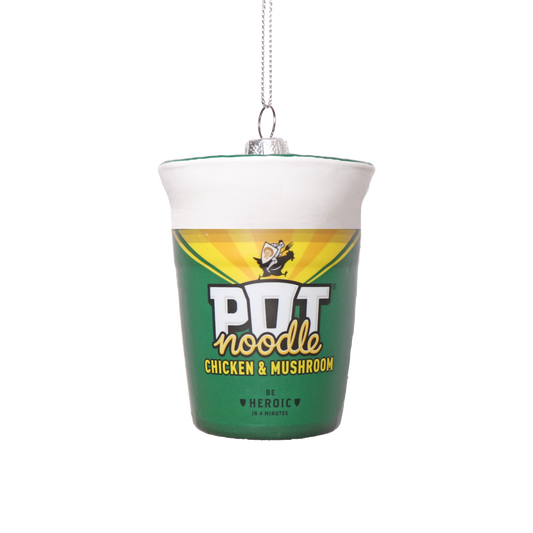 Pot Noodle Chicken & Mushroom Glass Decoration