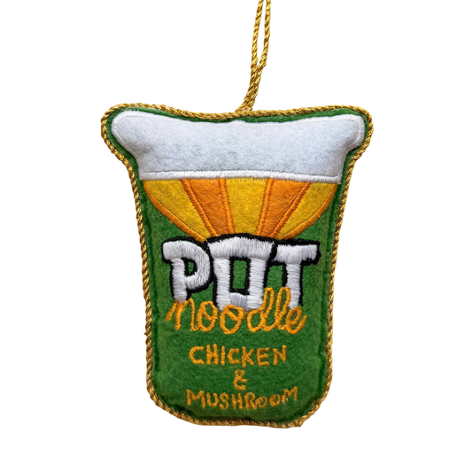 Pot Noodle Chicken & Mushroom Embroidered Decoration