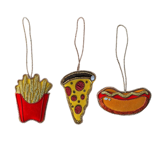 Fast Food Embroidered Decoration Trio