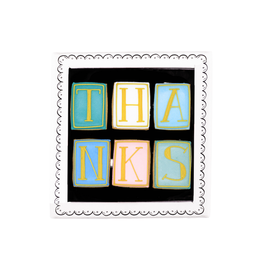 Biscuiteers Hand Iced Thanks letterbox biscuits