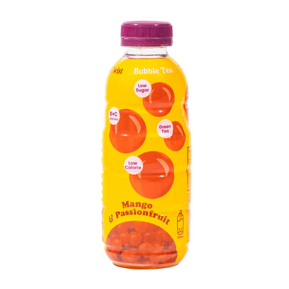 Mango & Passionfruit Bubble Tea with Popping Boba