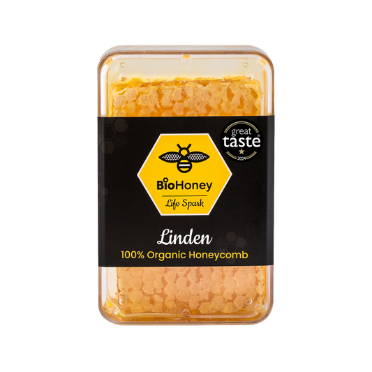 Award Winning  Biohoney Organic Raw Honeycomb Linden 200g