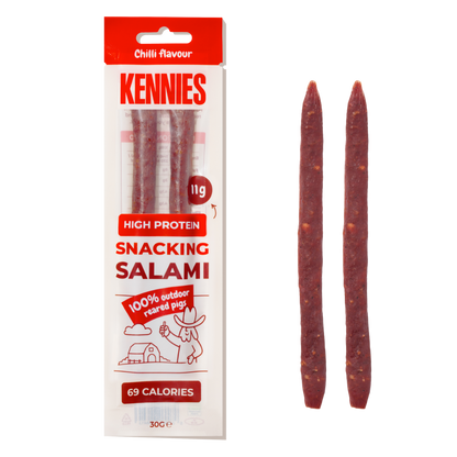Kennies – Chilli Snacking Salami – 12x30g