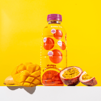 Mango & Passionfruit Bubble Tea with Popping Boba