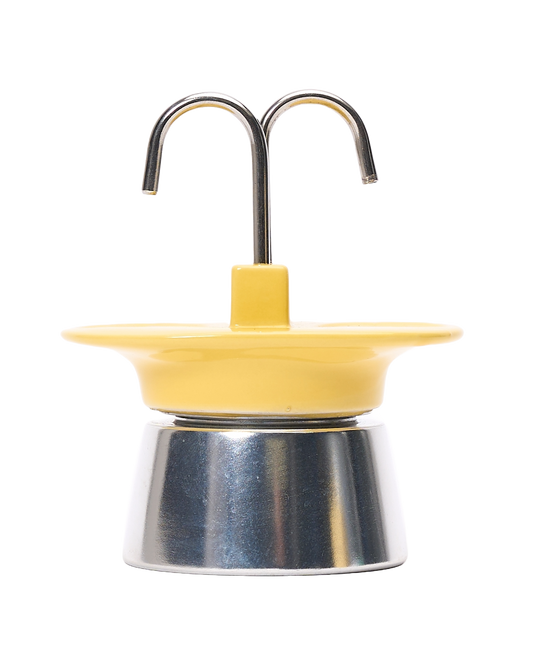 Top Moka Twin-Cup Ceramic Espresso Maker (Yellow)