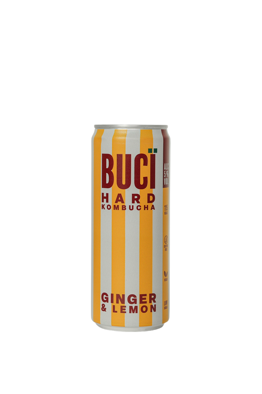 Ginger & Lemon Hard Kombucha - 12 x 330ml Cans | 5% ABV