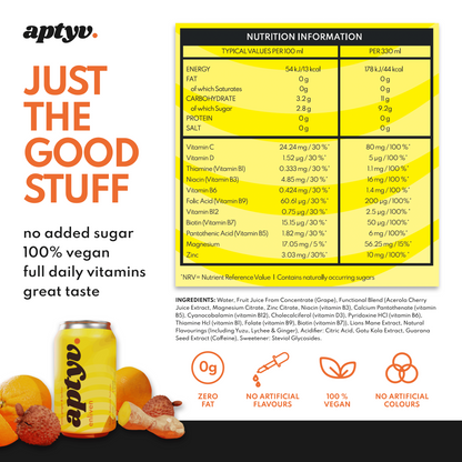 Aptyv Mixed Case - Focus & Hydration Functional Drinks 4 x 330ml